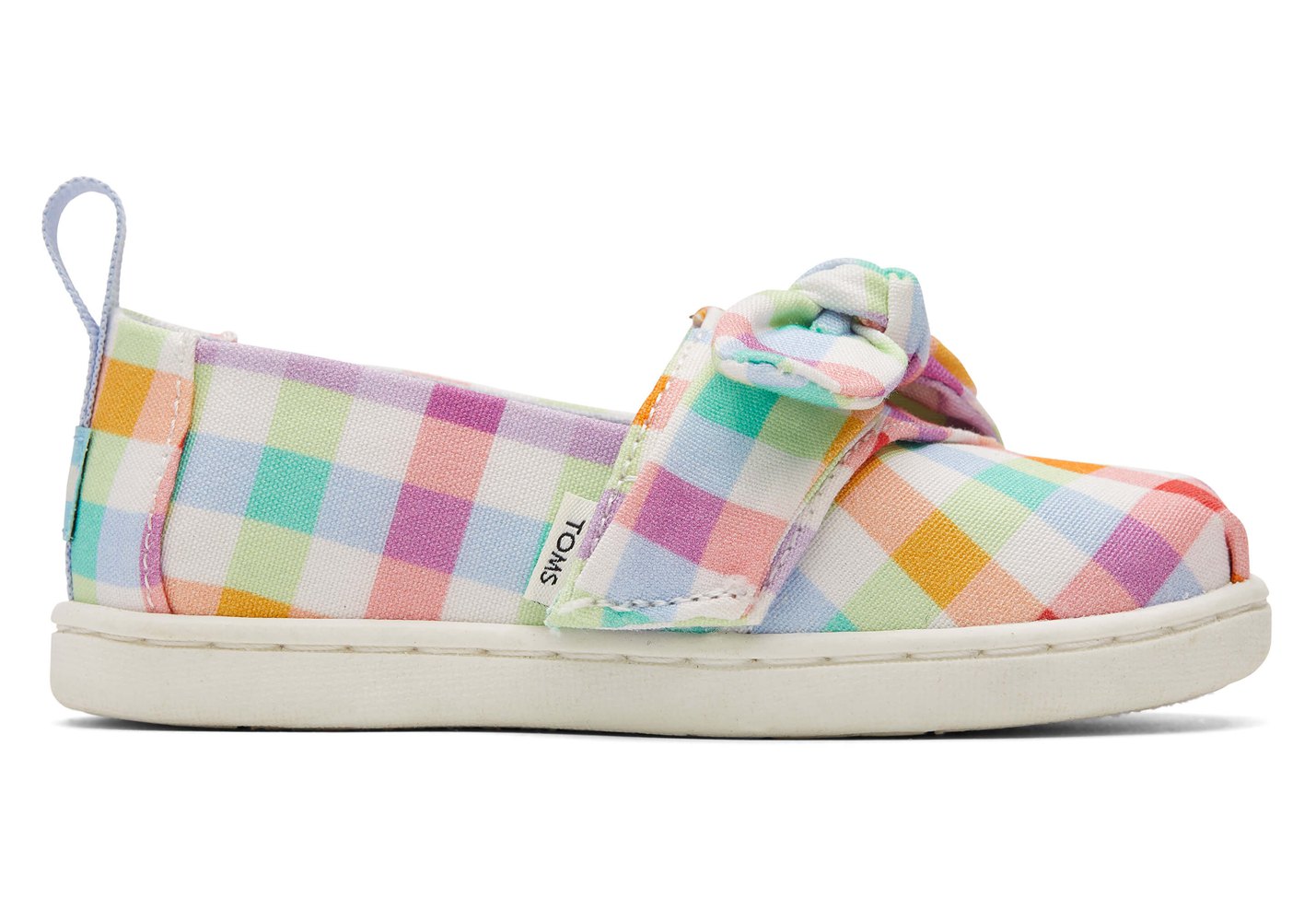 Toms Espadryle Dziecięce Kolorowe - Alpargata Tiny Plaid Bow - 18ZFPYRBC